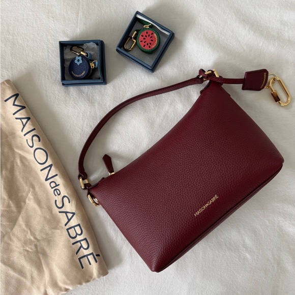 BRAND NEW Small Soft Hobo Maison de Sabre Bag with 2 Charms! - Picture 10 of 13